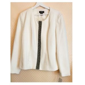 Liz Claiborne Cream Embellished Jacket